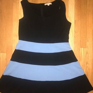 LOFT blue and black striped dress